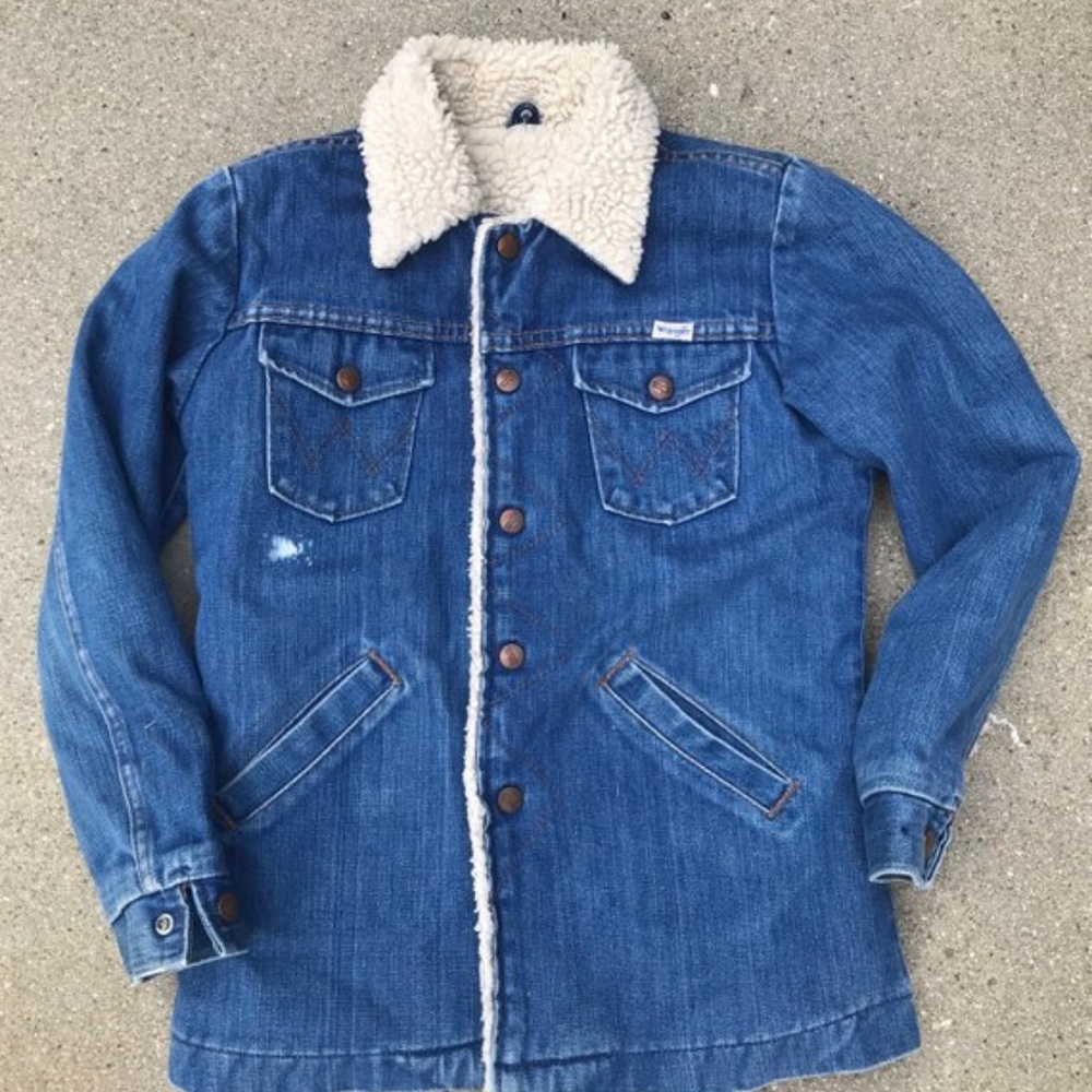 Vintage Wrangler Denim Shearling Jacket!!